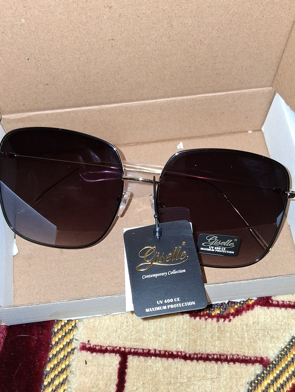 Men's Gold Frame Sunglasses with Brown Lenses